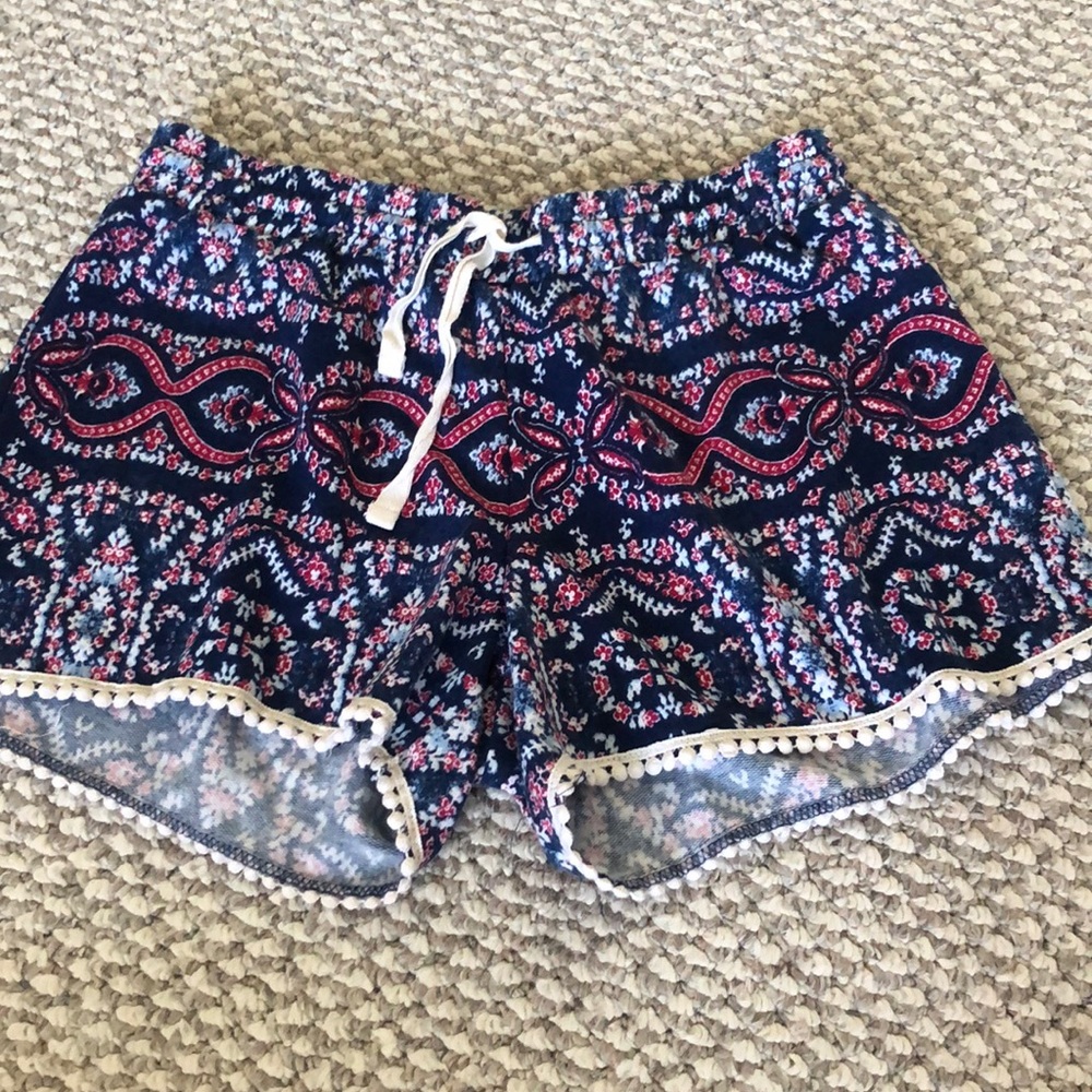 tribal printed lace shorts